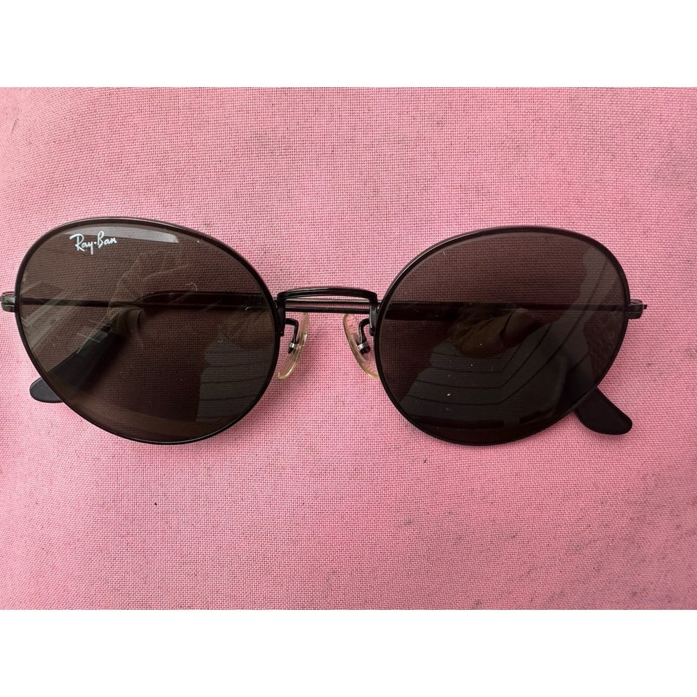Ray-Ban RB3547 Round Metal Sunglasses Black Frame Dark Lenses